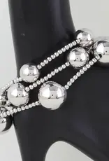 Multi Shiny Beaded Bracelet - SILVER