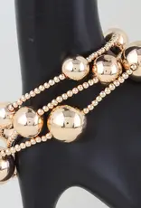 Multi Shiny Beaded Bracelet - GOLD