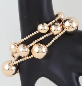 Multi Shiny Beaded Bracelet - GOLD