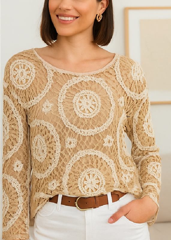 Crochet Jewel Neck Top