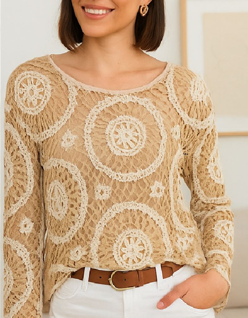 Crochet Jewel Neck Top