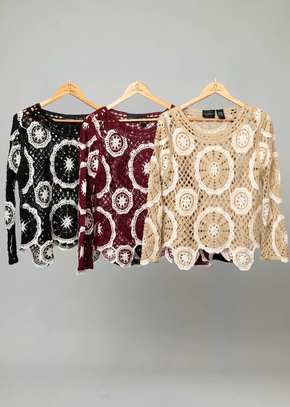 Crochet Jewel Neck Top