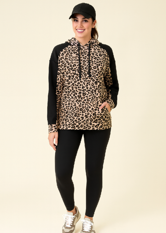 Animal Print Silky Hoodie