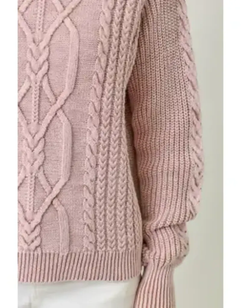 Soft Cotton Washed Cable Sweater