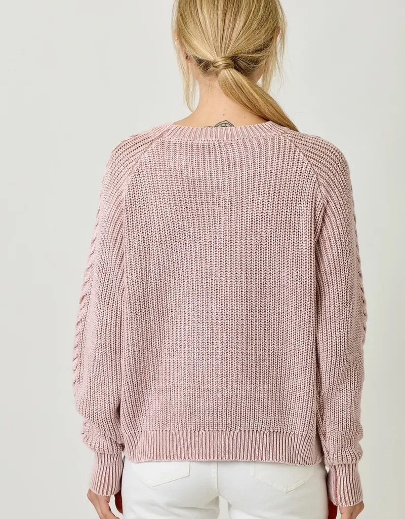 Soft Cotton Washed Cable Sweater