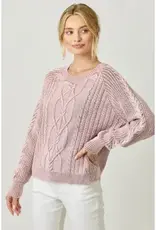 Soft Cotton Washed Cable Sweater