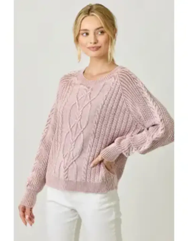 Soft Cotton Washed Cable Sweater