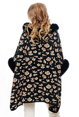 Leopard Faux Fur Cape With Hood