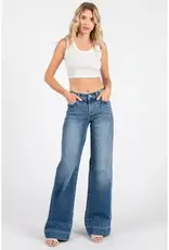 Mid Rise Stretch Trouser Wide Leg Jean