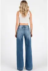 Mid Rise Stretch Trouser Wide Leg Jean