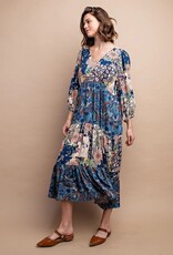 Mystic Mixed Print Midi Dress