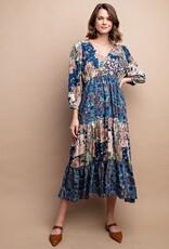 Mystic Mixed Print Midi Dress