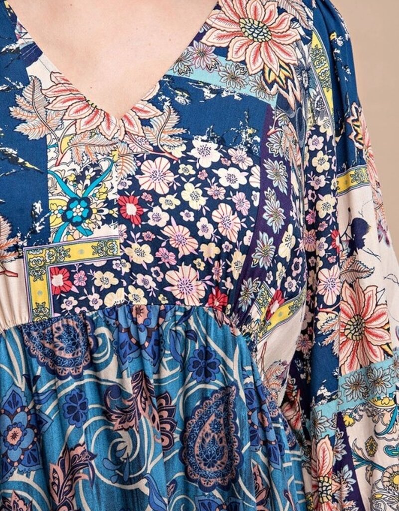 Mystic Mixed Print Midi Dress