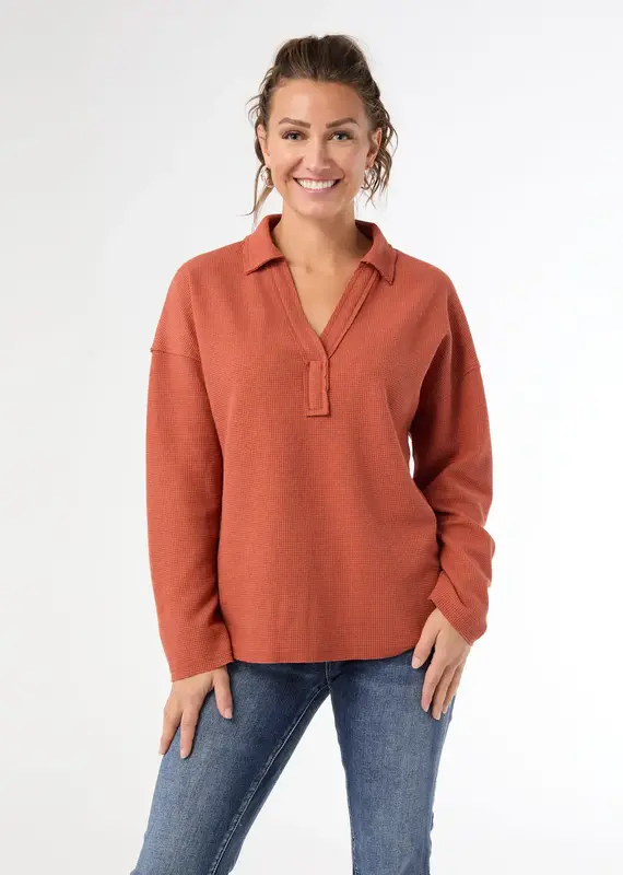 Michela Long Sleeve V-Neck Top