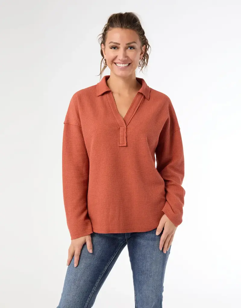 Michela Long Sleeve V-Neck Top