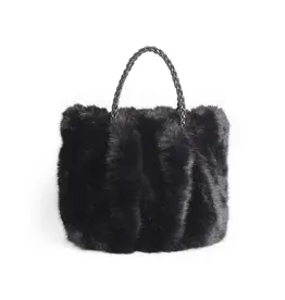 Priscilla Faux Fur Tote - Black
