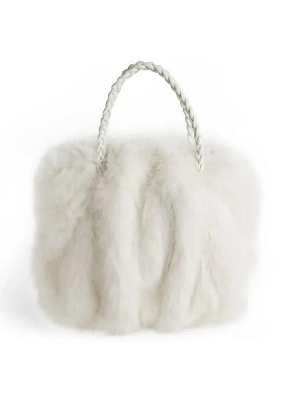 Priscilla Faux Fur Tote - Winter White
