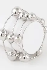 Chunky Triple Beaded Bracelet - Silver