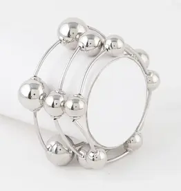 Chunky Triple Beaded Bracelet - Silver