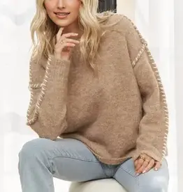 Olivia Stitch Trim Detail Knit Sweater