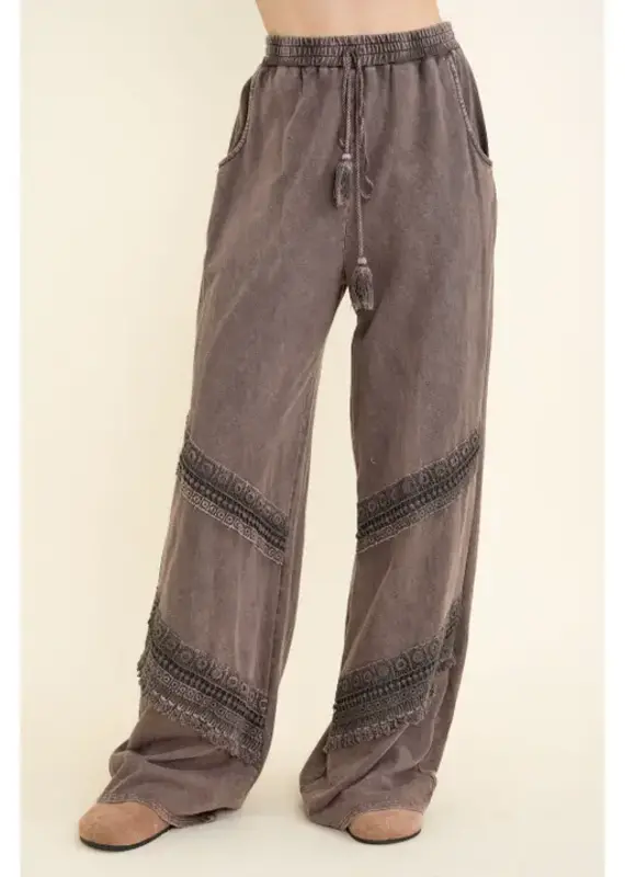 Mineral Washed Boho Tassel Pants