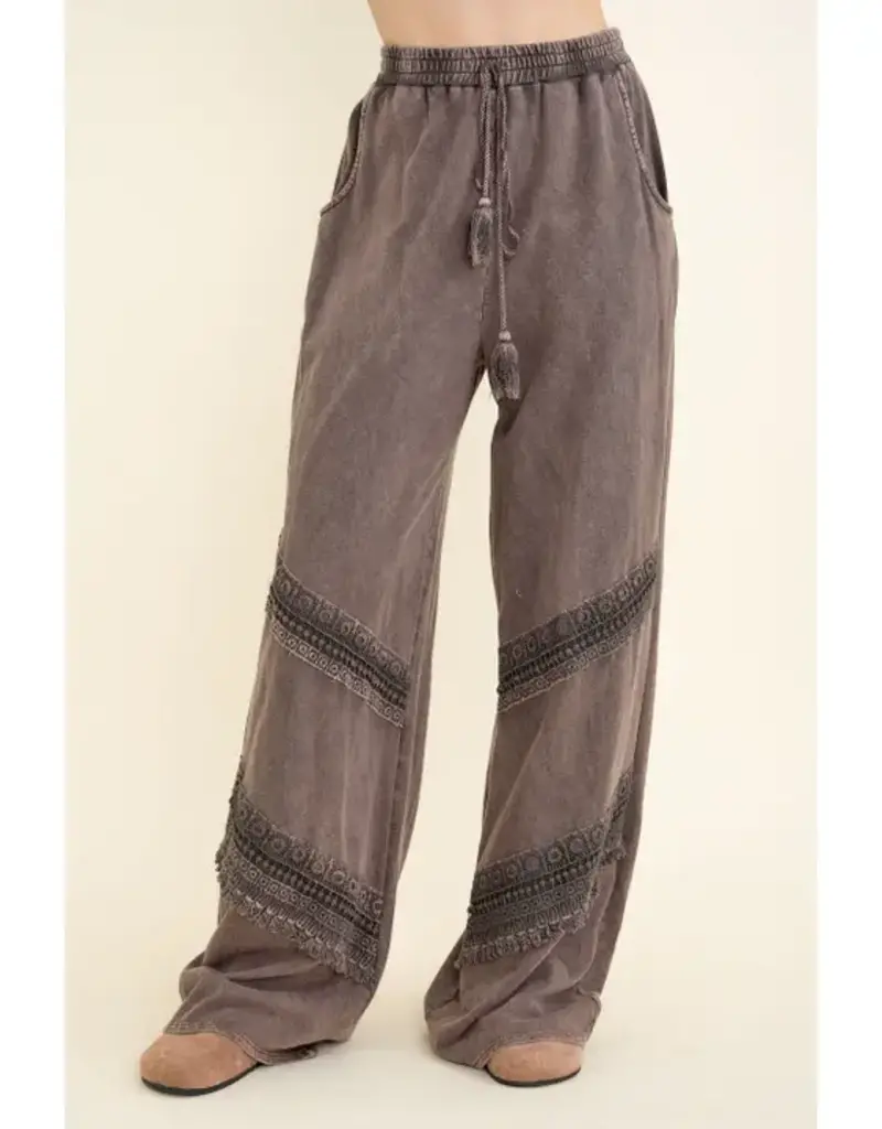 Mineral Washed Boho Tassel Pants