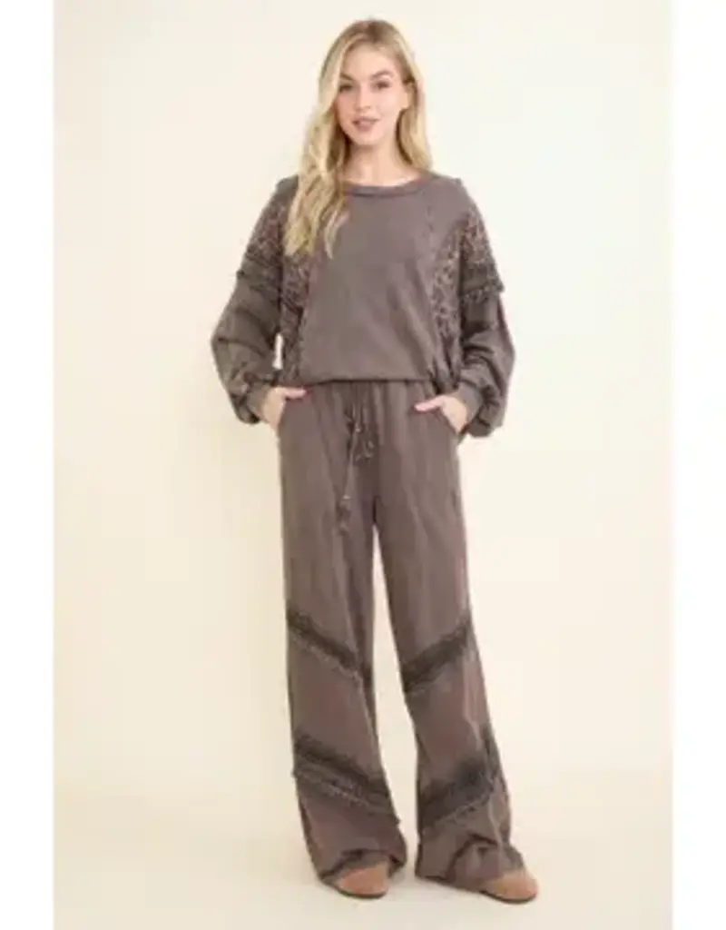 Mineral Washed Boho Tassel Pants