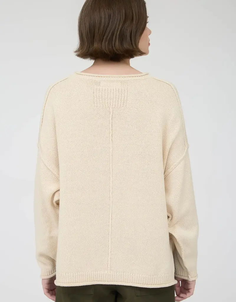 Raw Edge Drop Shoulder Sweater