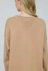 Raw Edge Drop Shoulder Sweater