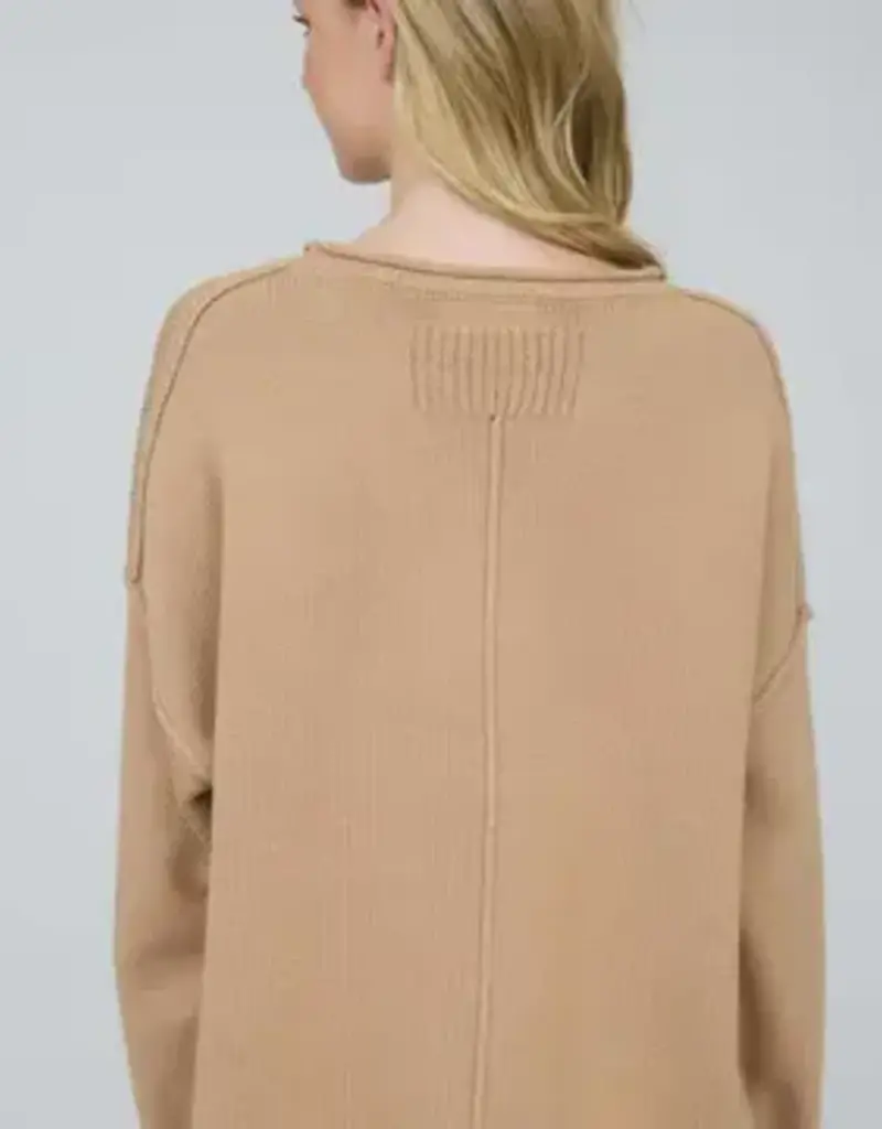 Raw Edge Drop Shoulder Sweater