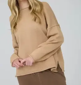 Raw Edge Drop Shoulder Sweater