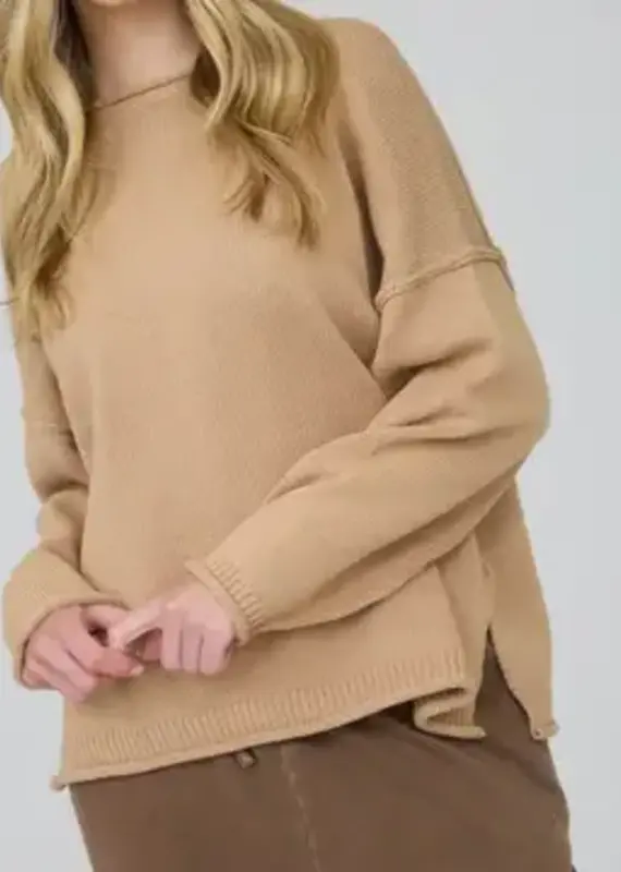 Raw Edge Drop Shoulder Sweater