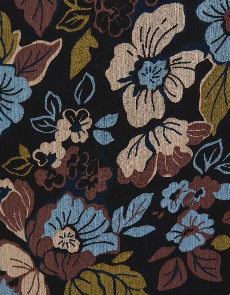 Fall Floral Notch Neck Floral Top