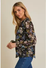 Fall Floral Notch Neck Floral Top