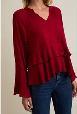 Ruby V-Neck Ruffle Hem Top