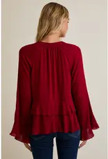 Ruby V-Neck Ruffle Hem Top