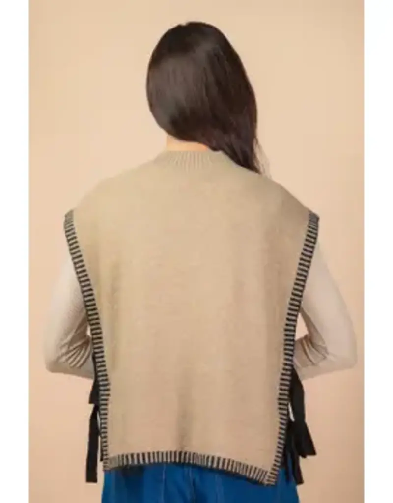 Knit Vest With Tie Side Detail