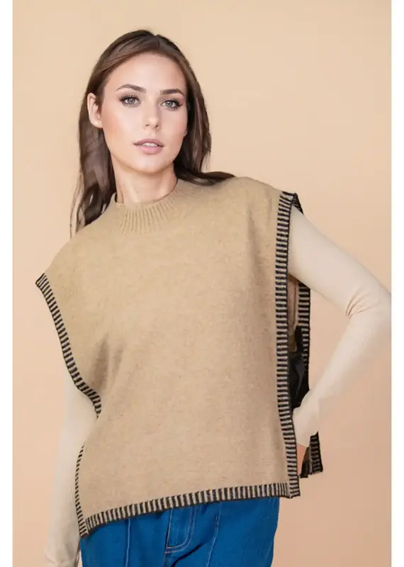 Knit Vest With Tie Side Detail