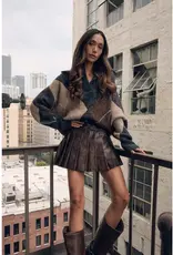 Faux Leather Pleated Mini Skirt