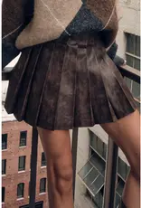 Faux Leather Pleated Mini Skirt