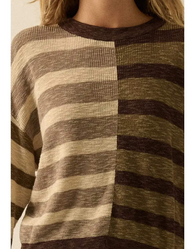 Stripes Ribbed-Knit Sweater