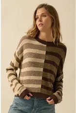 Stripes Ribbed-Knit Sweater
