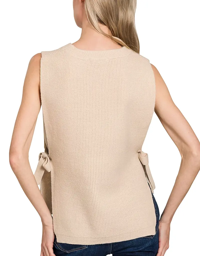 Side Tie Sweater Vest