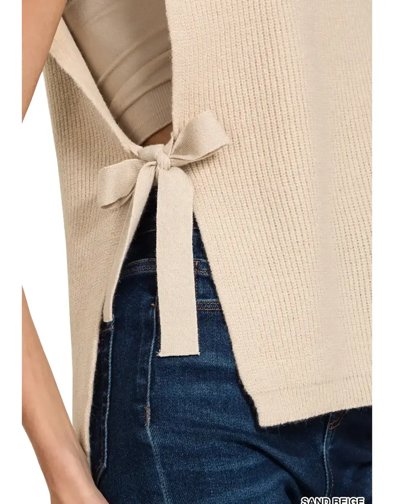 Side Tie Sweater Vest