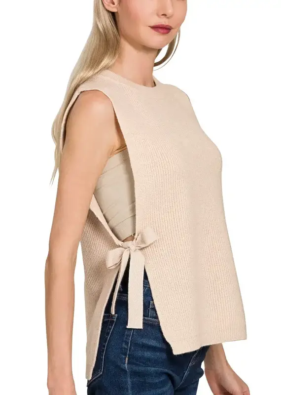 Side Tie Sweater Vest