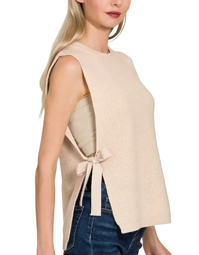 Side Tie Sweater Vest