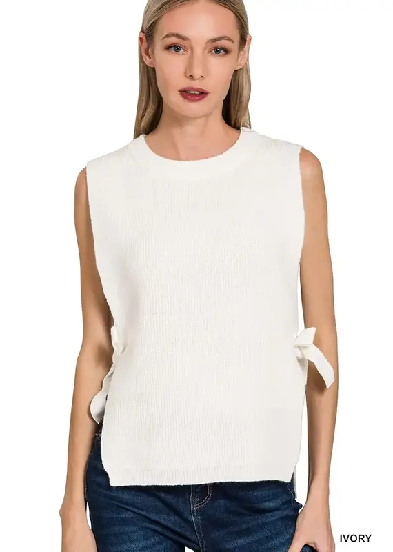 Side Tie Sweater Vest