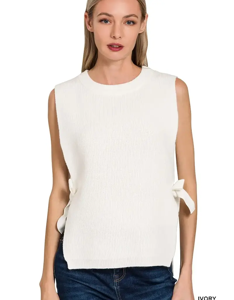 Side Tie Sweater Vest