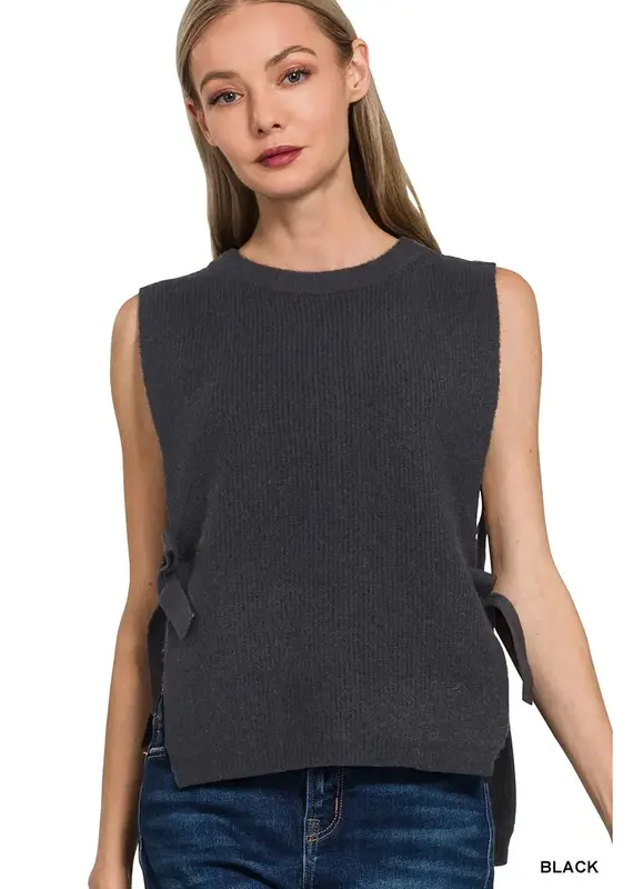 Side Tie Sweater Vest