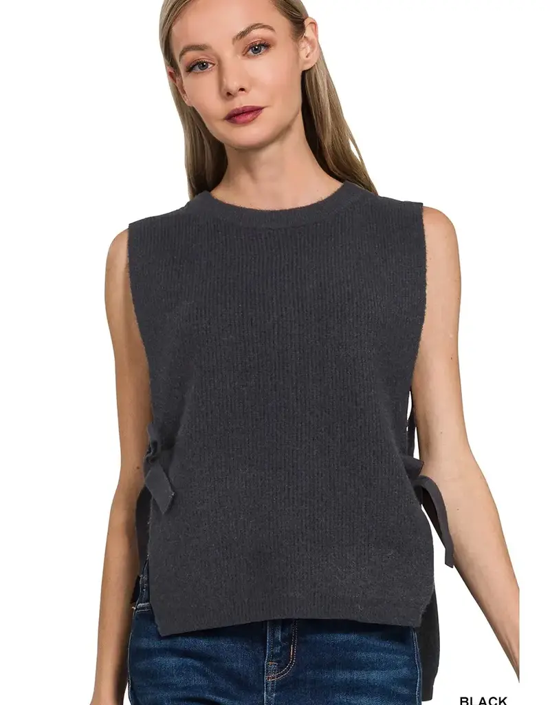 Side Tie Sweater Vest